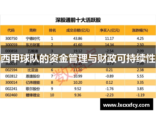 西甲球队的资金管理与财政可持续性